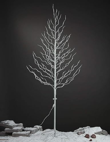 Miniatura 3 de Lightshare Árbol de Navidad trenzado de 6 pies con luz blanca cálida de estrella, color blanco