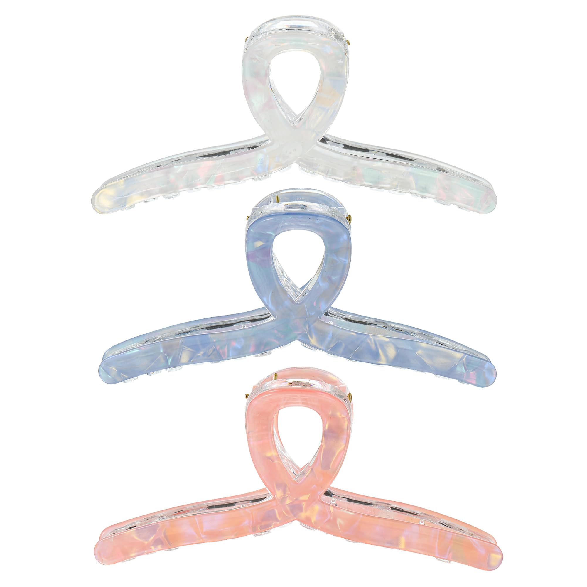 Grande clip per capelli in plastica, da donna, a tenuta forte, per capelli leggeri, per ragazze, 11,2 cm, accessorio per capelli sottili e spessi (3 colori sirena)