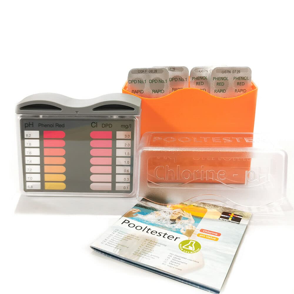 Whirlpool Wasserpflege Sparset, Chlorgranulat schnelllöslich, pH Senker, Pooltester Inkl.Testtabletten. Pool Starterset Swim Spa