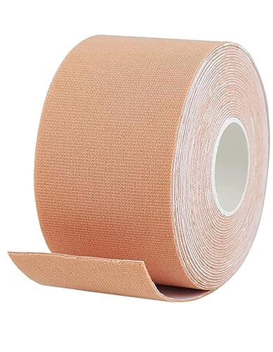 Solide-Breast Tape | Breast Lifting Tape | Booby Tape | Waterproof/Sweat-Proof | Cotton/Spandex | Easy To Wear | Strapless Outfits | Lasts All Night | Boob Tape | Beige #TOP4