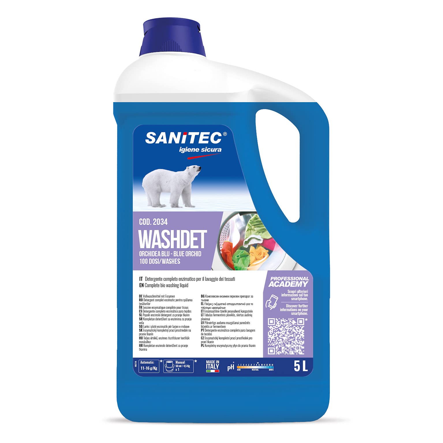Washdet Detergente Liquido per Bucato a Mano e in Lavatrice Bianchi e Colorati Orchidea Blu 5,1 kg & Softdet Additivo Ammorbidente Profumato Igienizzante per Lavaggio a Mano e in Lavatrice