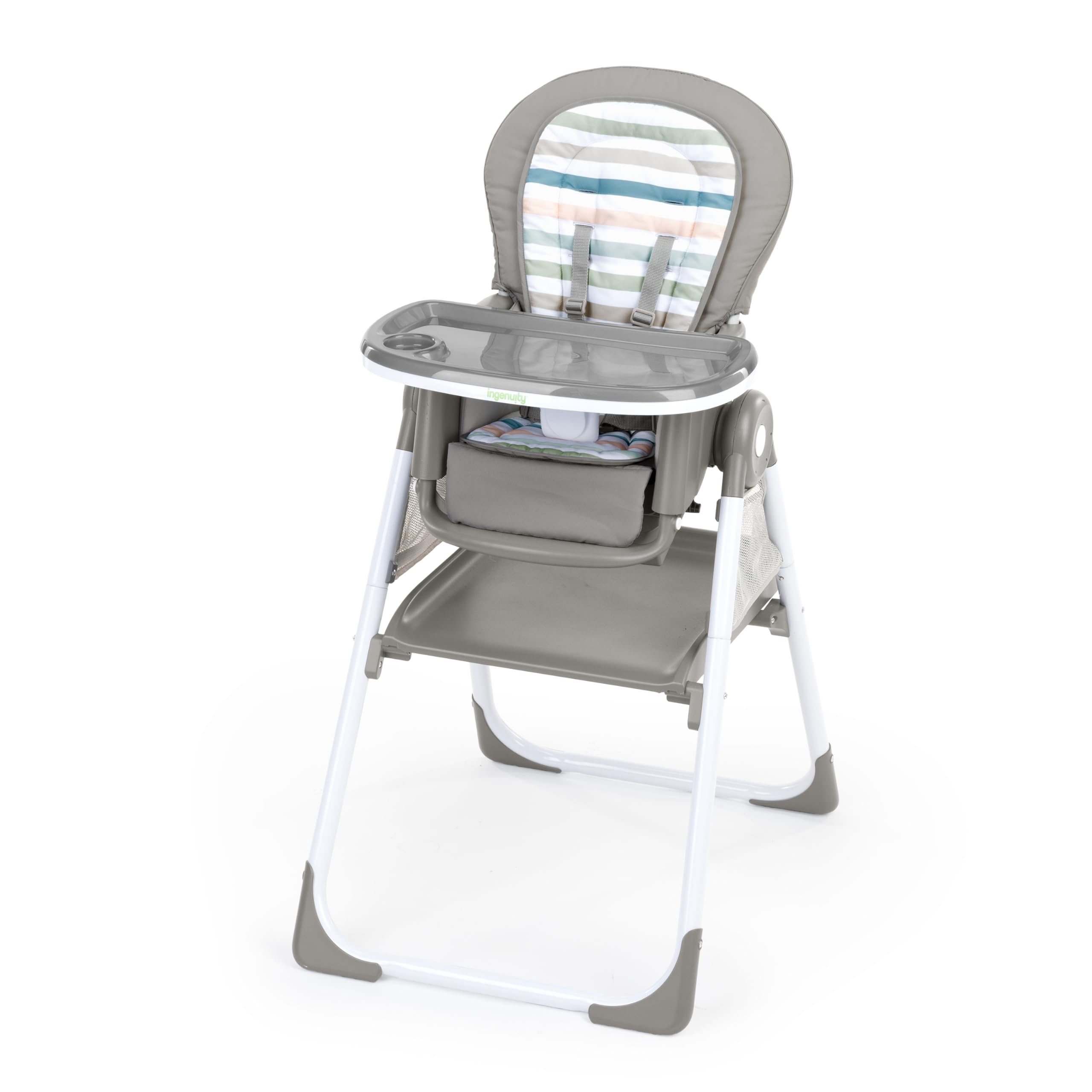Ingenuity Proper Positioner Create Up Baby High Chair, 9 Modes of Use, Toddler Tower, Table and Chair, Foldable, Adjustable Footrest, 90 Degree Posture Aids Digestion, Ages 0-5 Years - Soulful Skies