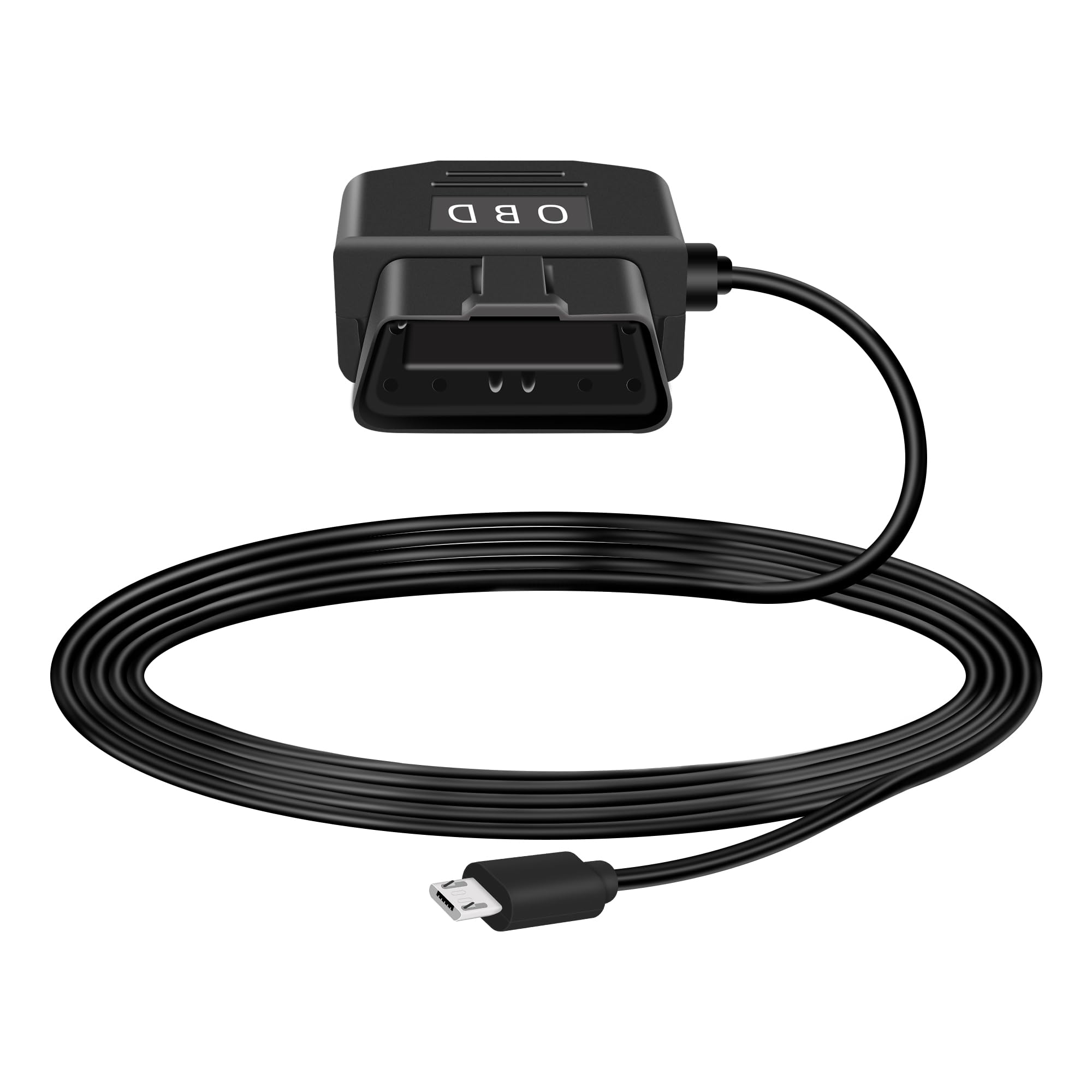 Kabel zasilający OBD do kamery samochodowej GELRHONR, MICRO USB 90 stopni, ładowarka OBD2 z przyciskiem, 3,5M, 5V-3A, 12-24V