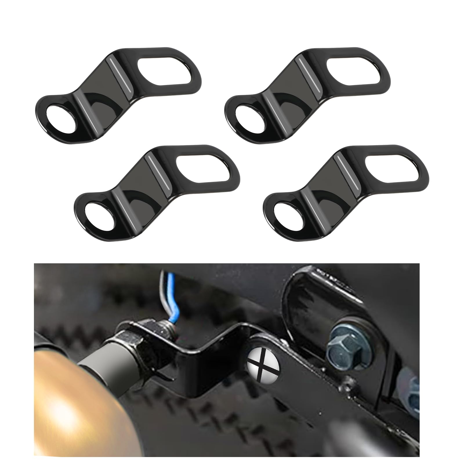 4 Pack Motorcycle Turn Signals Mount Indicator Relocation Bracket Rear Motorcycle Turn Light Support Holder Stand, 12mm Hole Motorcycle Stand Parts for Turnsignals Installation