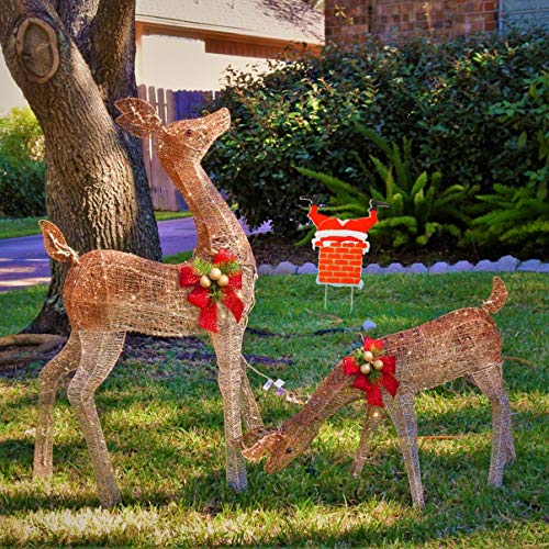 Placas de Natal para quintal com estacas, Papai Noel, decorações de gramado ao ar livre, estacas de