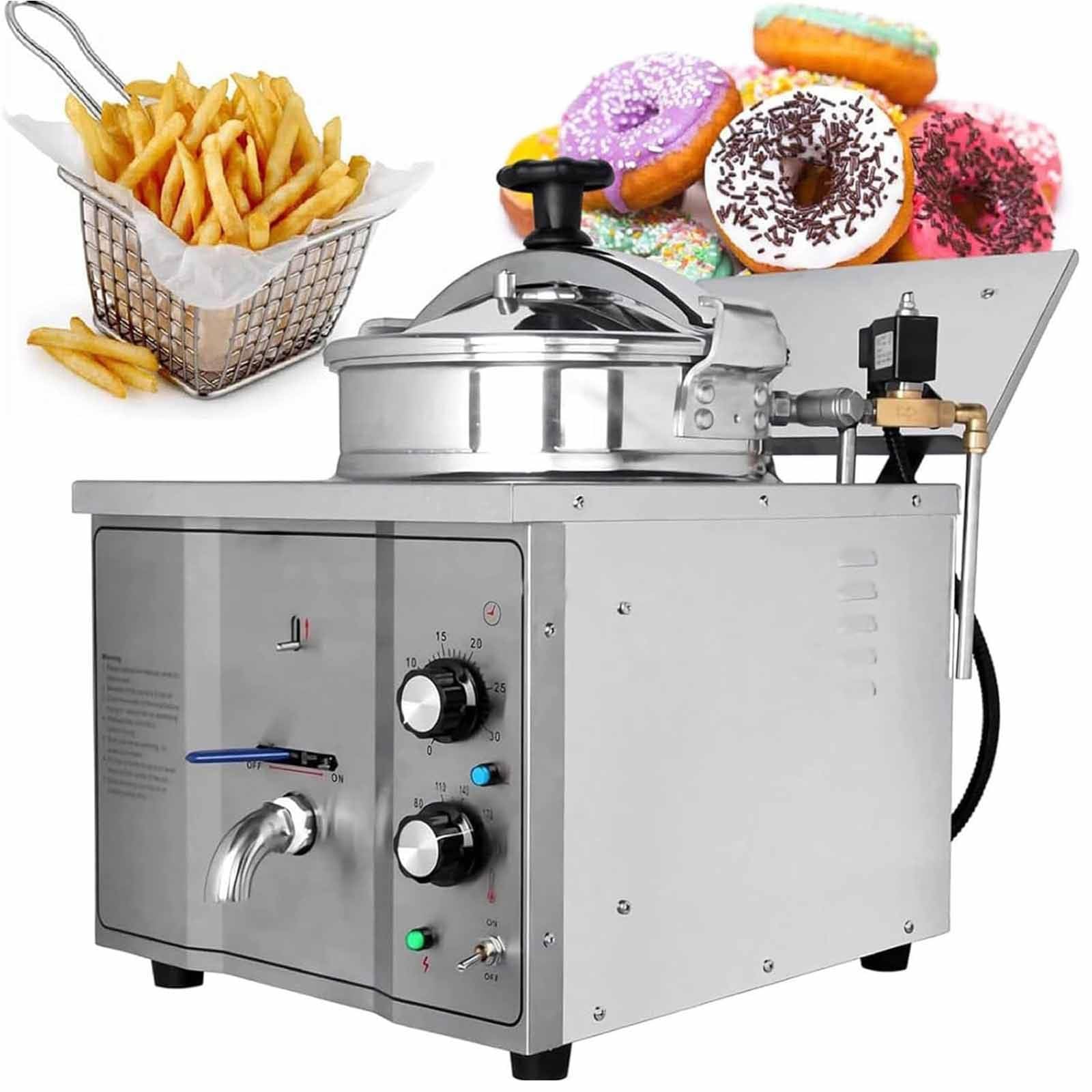 AYCDL Commercial Electric Pressure Fryer, 3000W Stainless Steel Deep Fryer for Perfect Fried Chicken, Ideal for Restaurants and Food Service