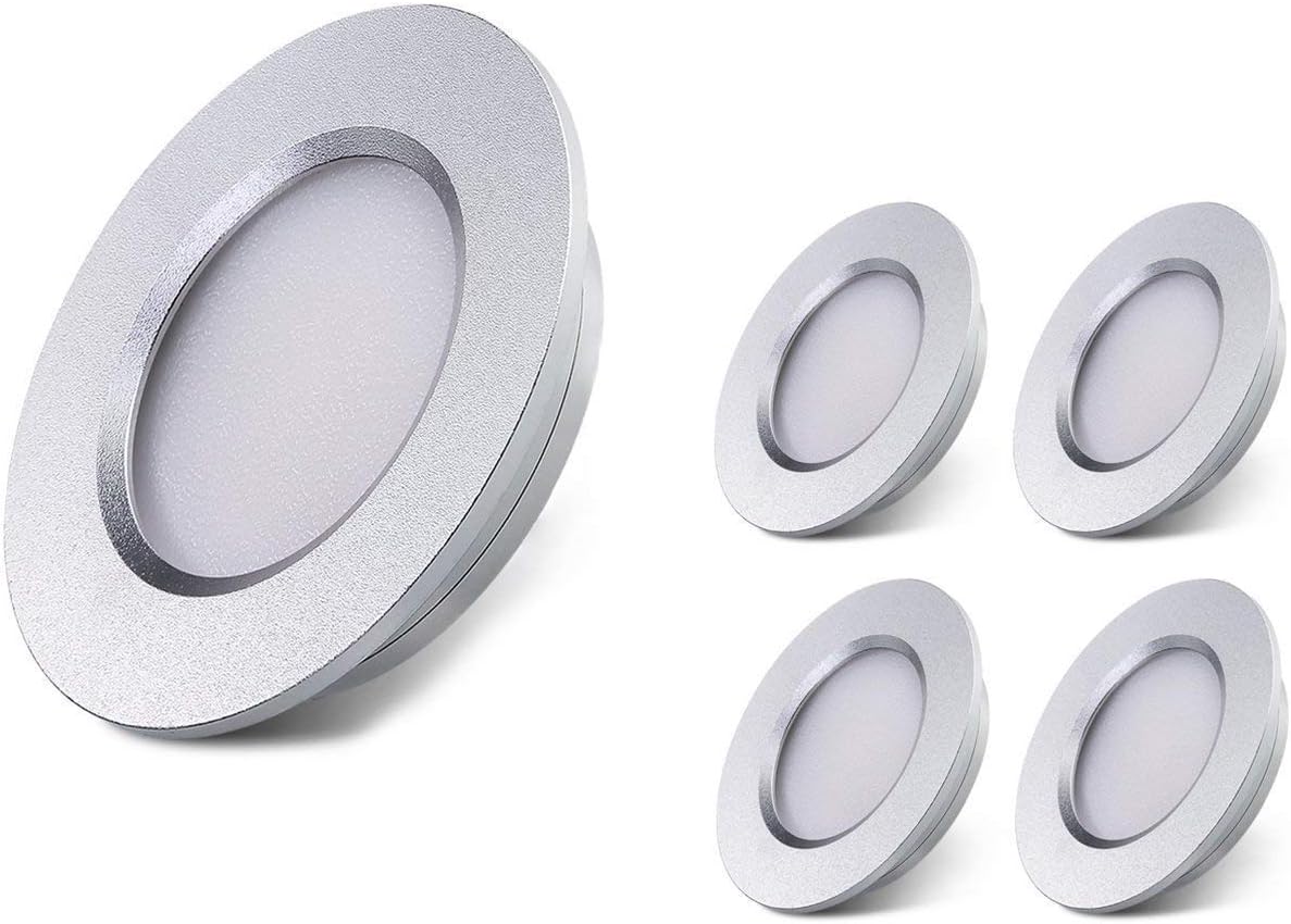 ALOVECOLED RV Boat Ceiling Light B-Right 12V Recessed Cabinet Lights Waterproof Ultra-Thin Interior Lighting for Motorhome Sailboat Yacht 3000K Warm White (4 Pack)