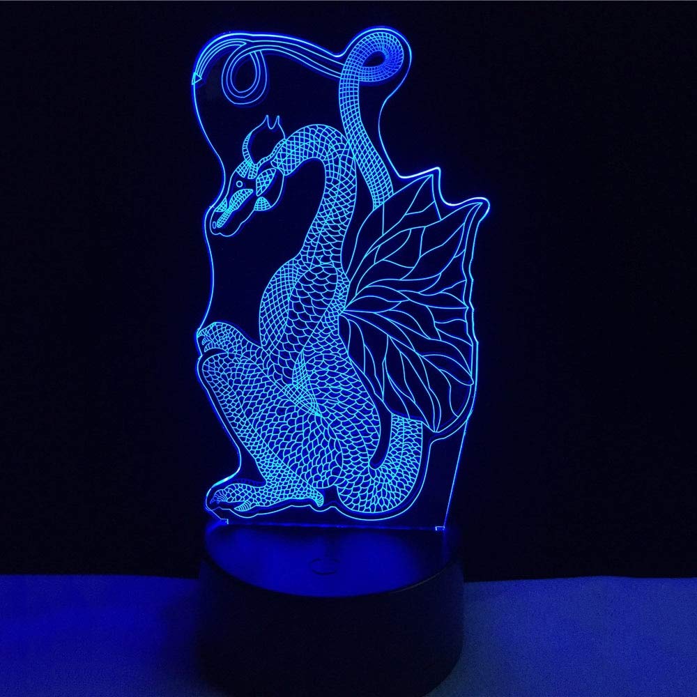 Crystal LED Lamps Children Bedroom Sleep Light 3d Dragon Table Lamp Nightlight Touch Switch Bedroom Dimmable Chinese Style