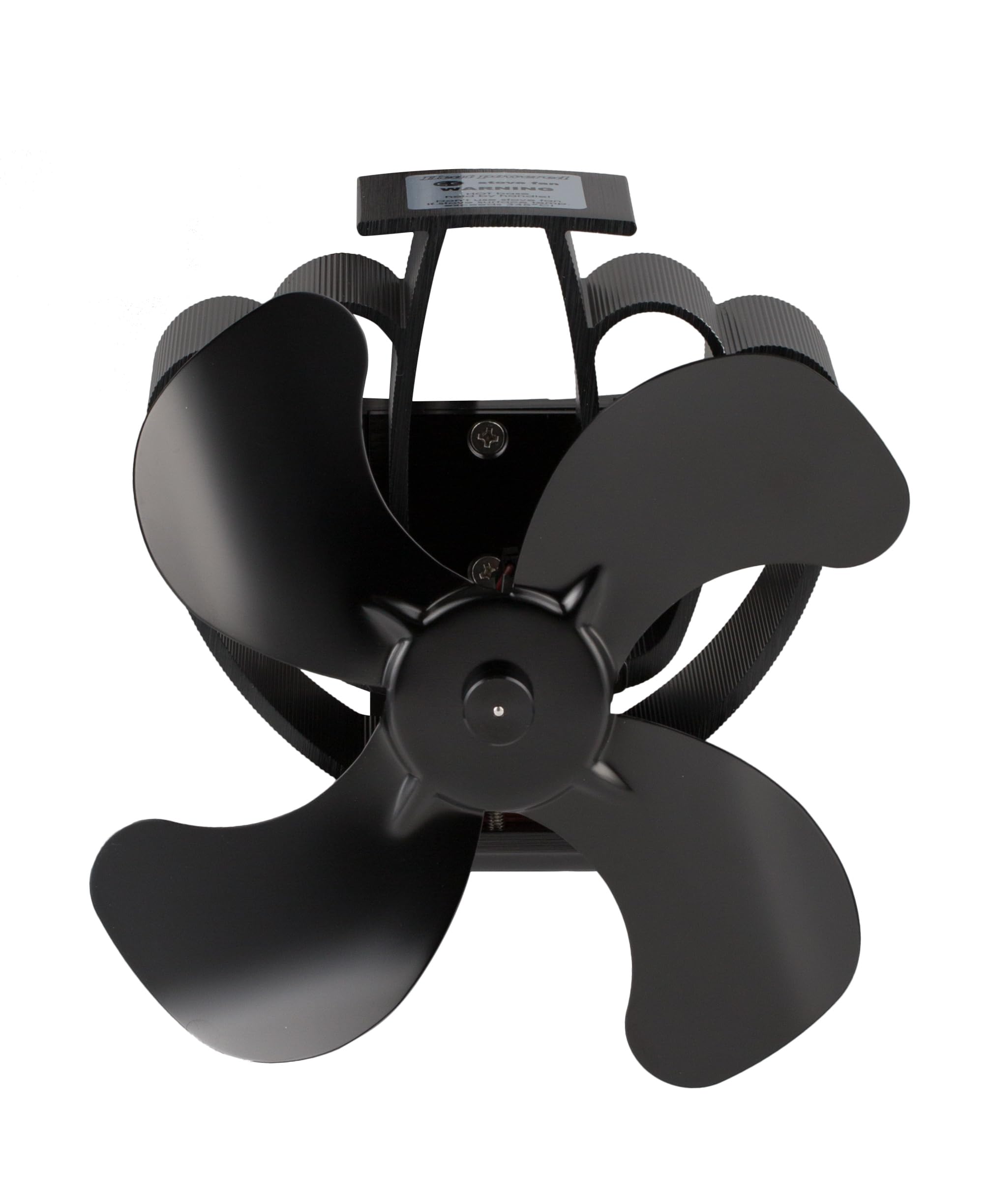 Valo Ofenventilator (Kaminventilator für Ofenrohr, magnetisch, stromlos, geräuscharm, Maße: 18 x 15,2 x 18,3 cm (LxBxH), schwarz) VK000604