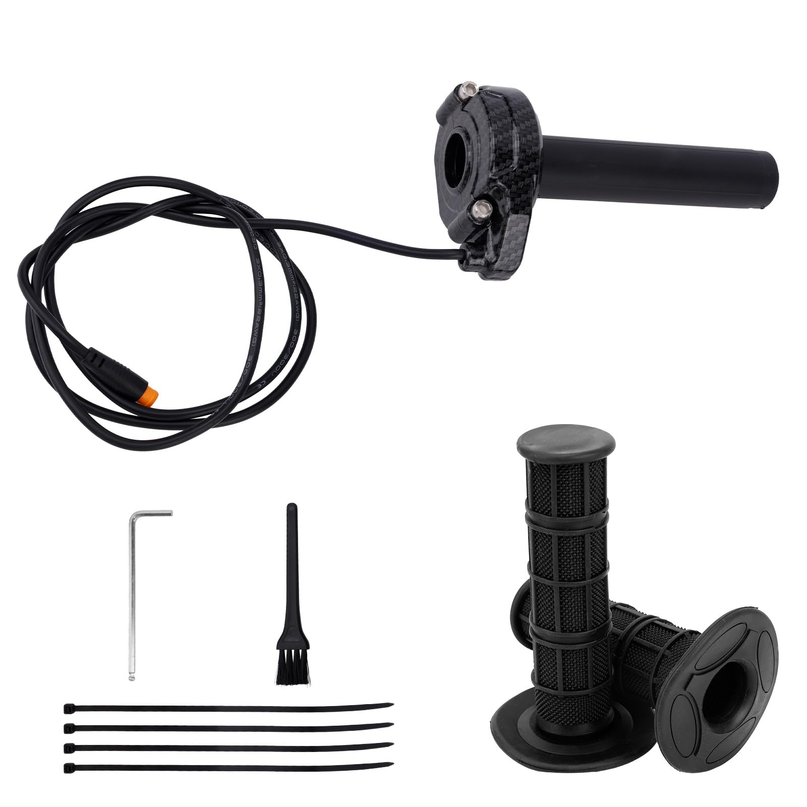 Penitue Kit de Poignée d'Accélérateur pour Vélo Électrique, Poignée d'Accélérateur à Rotation Complète de Remplacement pour VTT et Scooters Électriques Compatible avec MacFox HappyRun