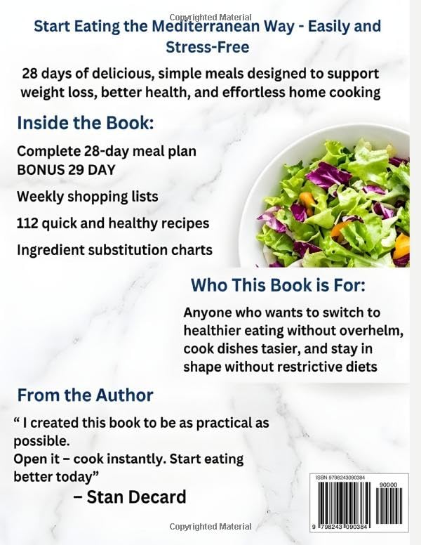 Mediterranean Diet for Beginners: 28-Day Meal Plan for Weight Loss, Healthy Eating & Simple Home Cooking (The 28-Day Smart Diet Solutions) image 3