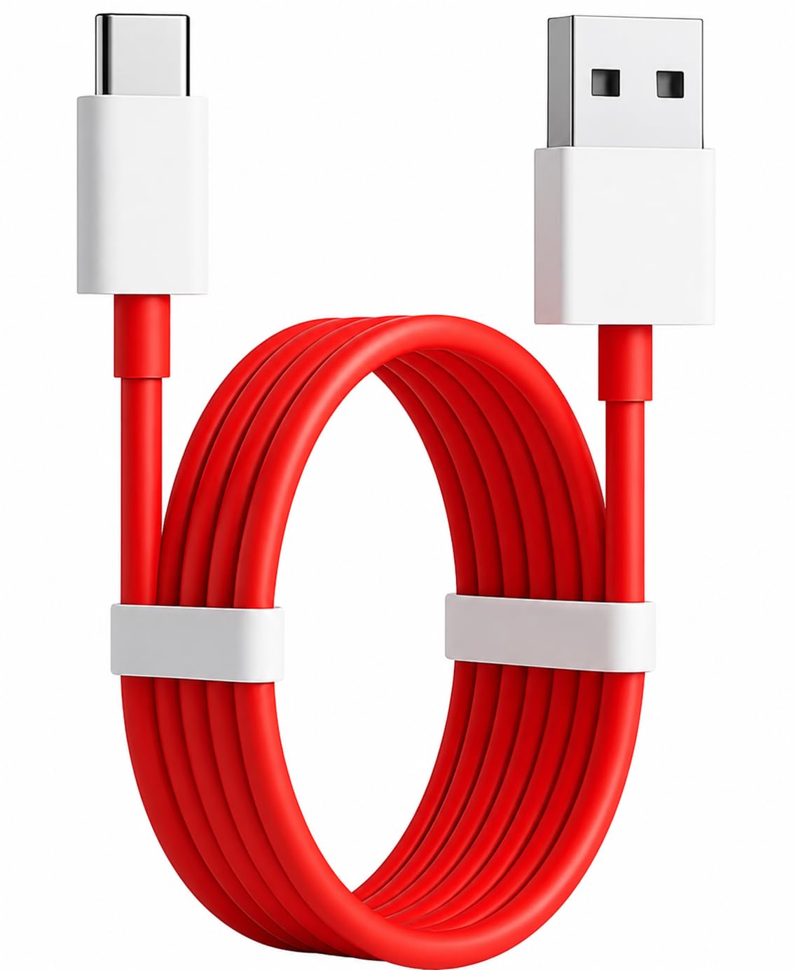 USB Type-C Fast Charging Cable Compatible with OnePlus Warp Charge/Dash Charge – Heavy Duty Red Cable Cord for USB-A to Type-C Devices, High Speed Data Sync Wire (Red)-image-6