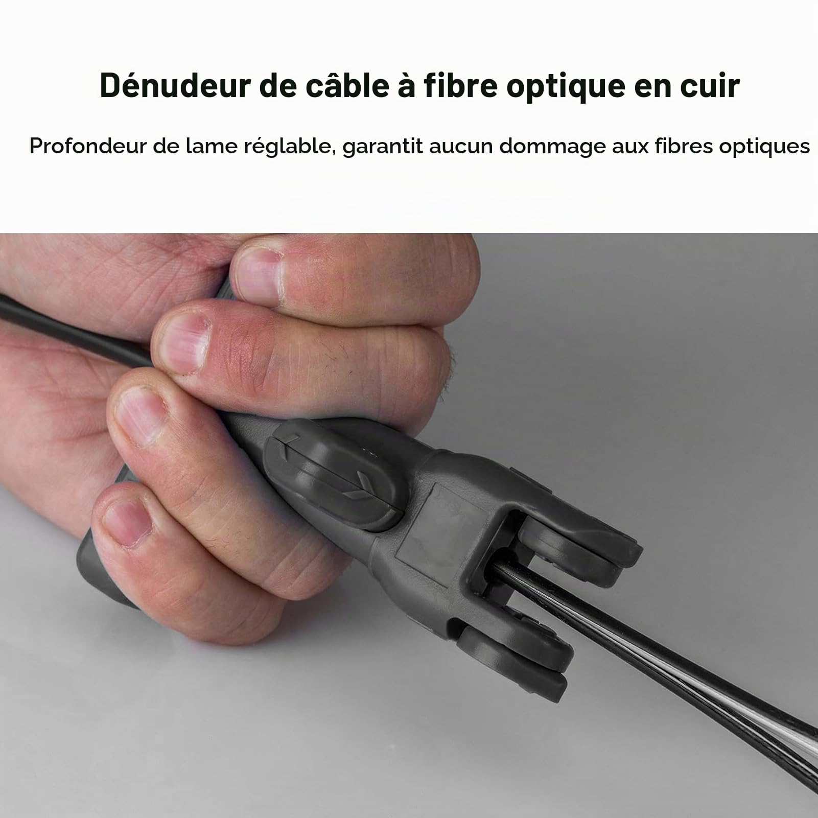 Outil de Dénudage de Câble à Fibre Optique, Dénudeur de Fibre Optique blindé, Outil de Dénudage de Fibre de Coupe Longitudinale à Coupe Horizontale, pour Fil de Cuir de 3,1 X 20 Mm