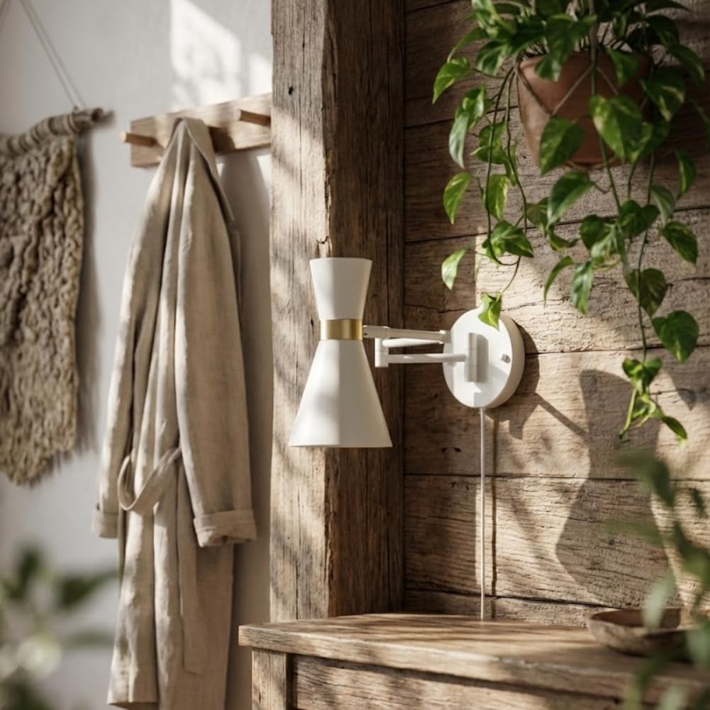 LAINA Ronnie Modern style wall lamp, Decorative metal lamp for room, Wall lamp with modern minimalist finishes for living room (Black)