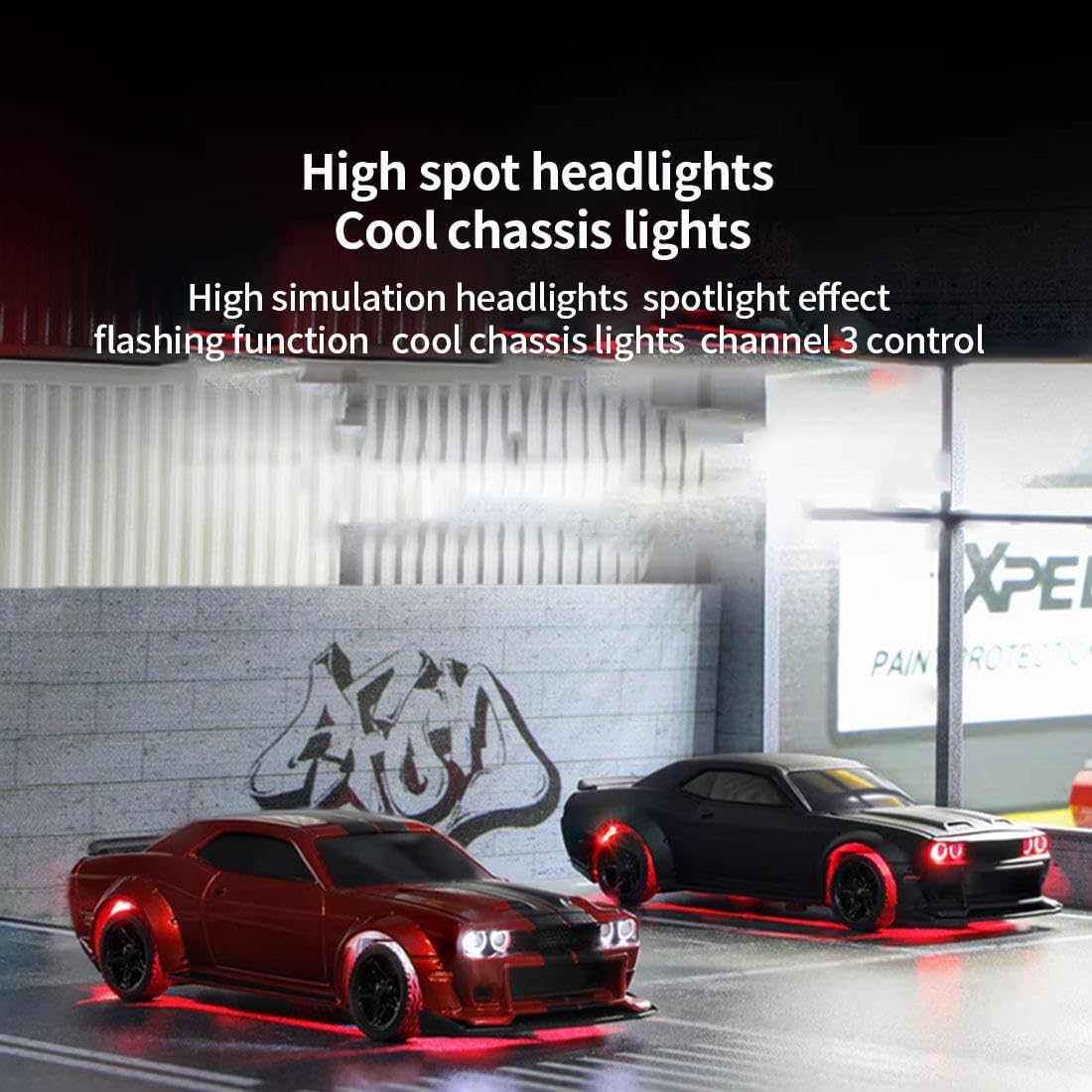 Turbo Racing 1/76 Scale Racing Mini RC Drift Car, 2.4G RC 4CH Electric Rear-Drive Racing Car Model, Birthday Xmas Gift for Adults（Black）