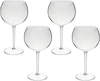 Taça De Gin 600ml Kit 4pçs Acrílico Alto Padrão Resistente (TRANSPARENTE)