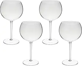 Taça De Gin 600ml Kit 4pçs Acrílico Alto Padrão Resistente (TRANSPARENTE)