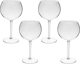 Taça De Gin 600ml Kit 4pçs Acrílico Alto Padrão Resistente (TRANSPARENTE)
