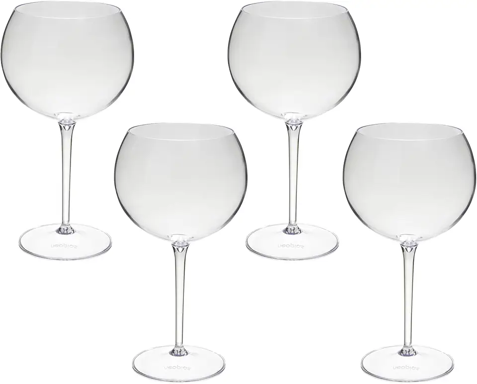 Taça De Gin 600ml Kit 4pçs Acrílico Alto Padrão Resistente (TRANSPARENTE)