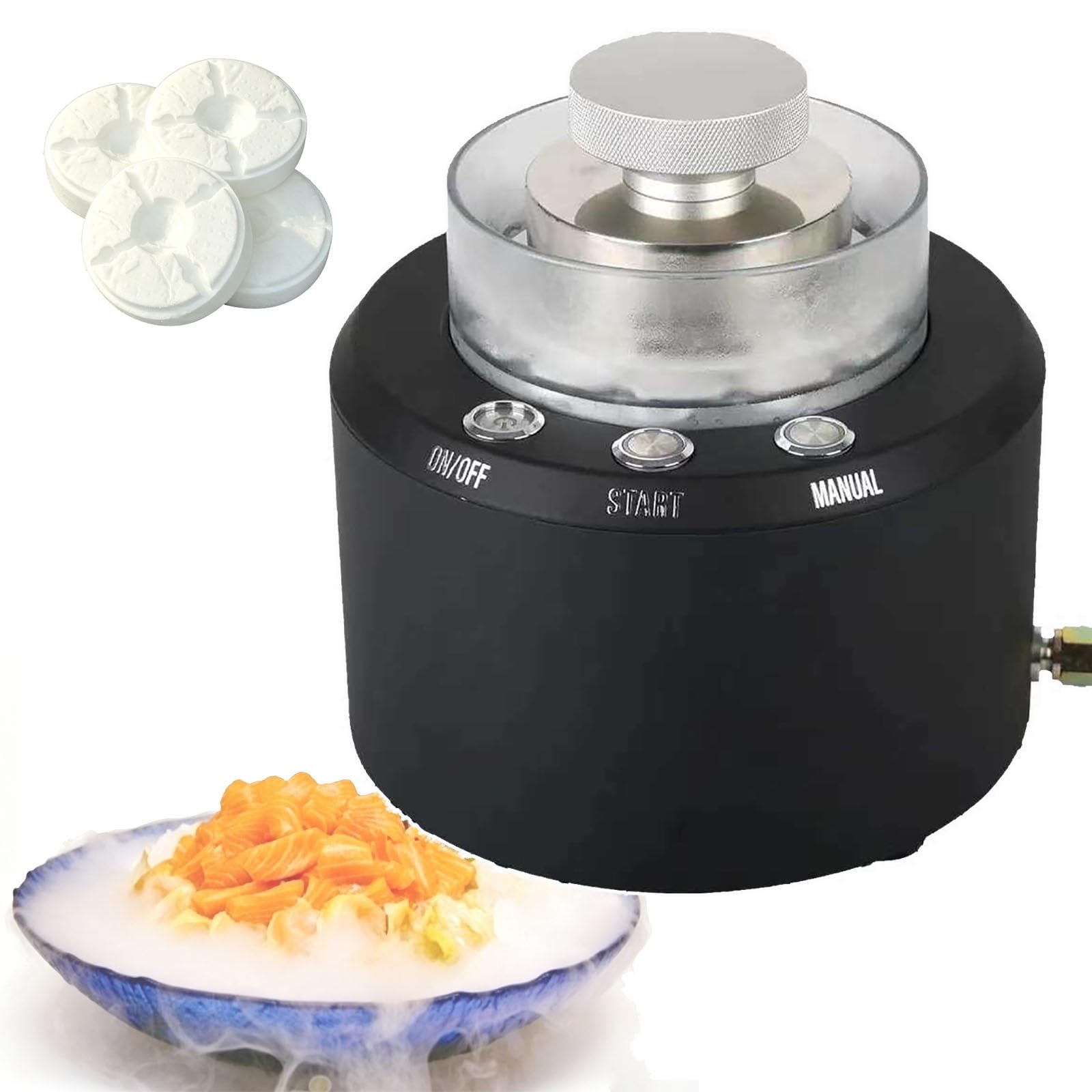 KJZQXYX Commercial Glass Chiller,Aluminum Alloy Dry Ice Maker Machine,Makes 20-30g Dry Ice In 12s & Chills Glasses In 8s,for Cocktails, Bartending