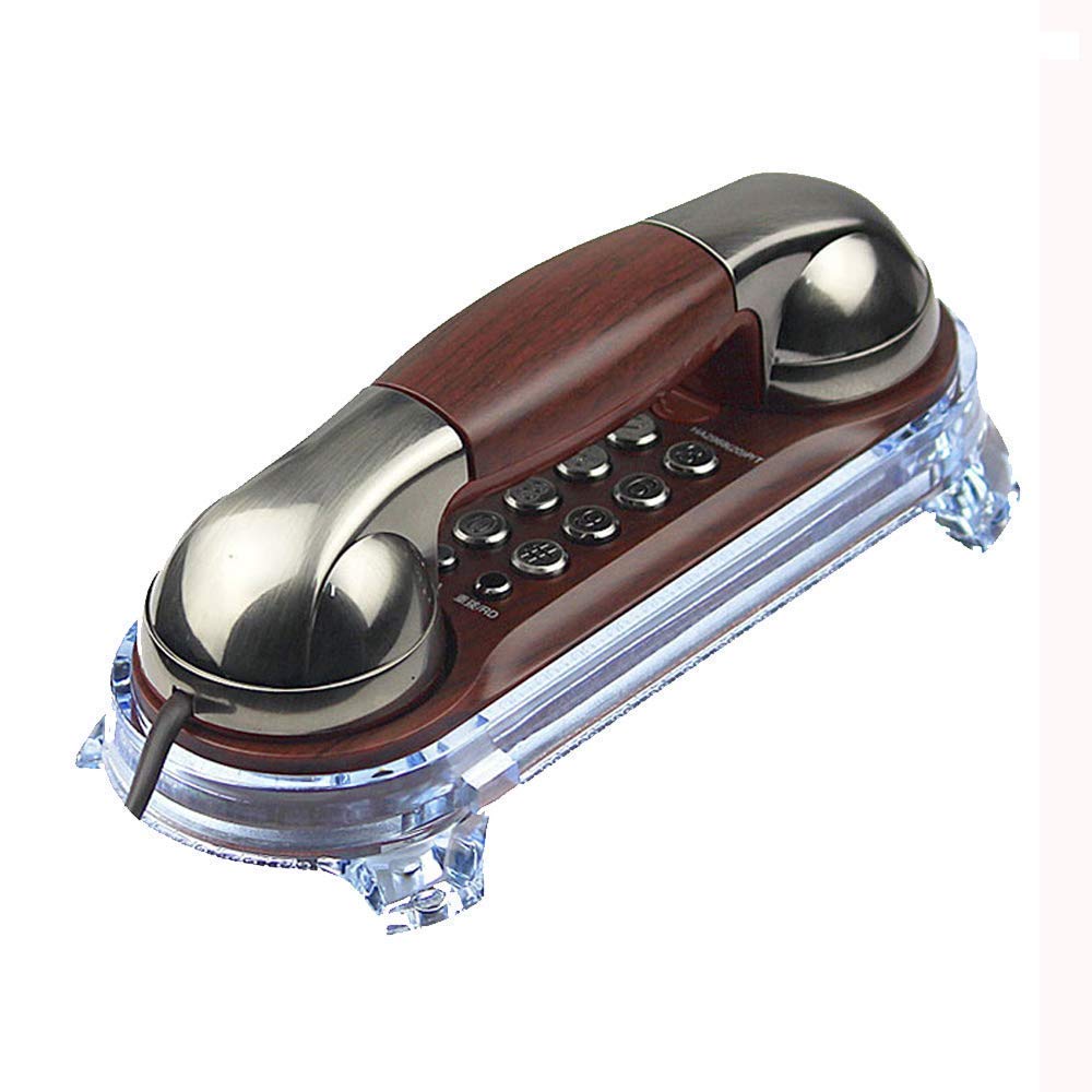 Abhsant Trimline Corded Phone Antique Small Retro Wall Mounted Telephone Old Fashion Classic Vintage Telephone with Bottom Light for Desk/Wall Mount