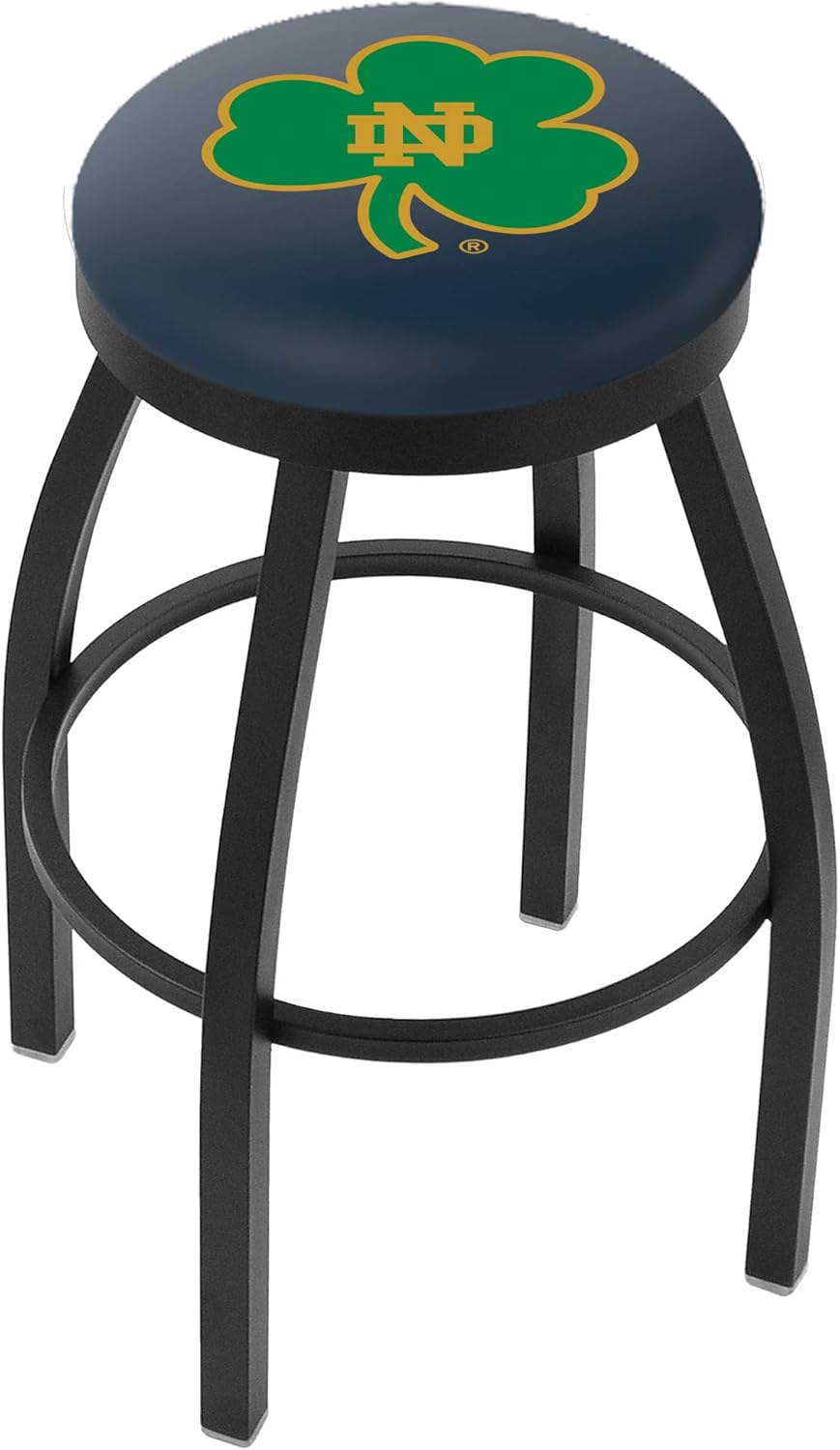 L8B2B Notre Dame (Shamrock) 36" Swivel Bar Stool with Black Wrinkle Finish
