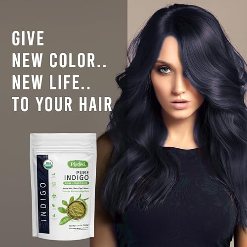 Miniatura 5 de Pardesi Indigo Powder I USDA Organic I 7.05 oz (200 gramos)  Tinte natural para cabello y barba I Unisex I Libre de amoníaco y PPD I Incluye