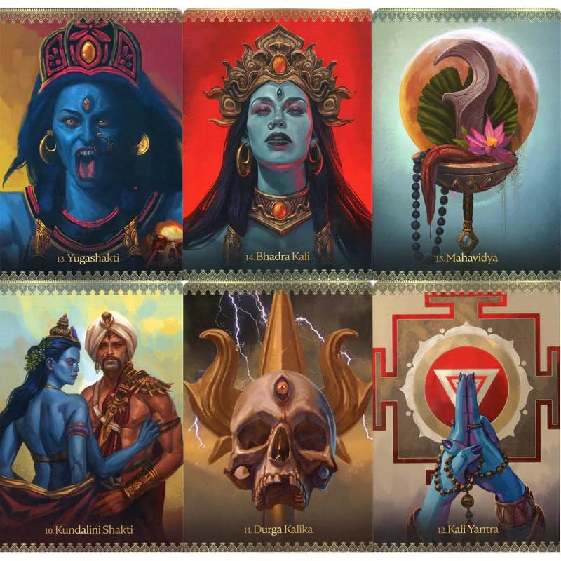 Image of DUNGRANI ENTERPRISE 44 Pieces Kali Oracle Tarot Cards Deck Game Wild Divine Mother Hindu Traditional Standard Tarot Deck Fortune Telling Game Divination Tools for Beginners
