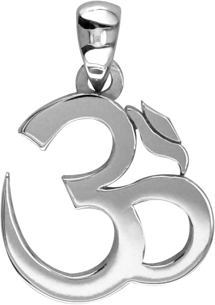 - Medium Classic Yoga Ohm, Om, Aum Charm in Sterling Silver