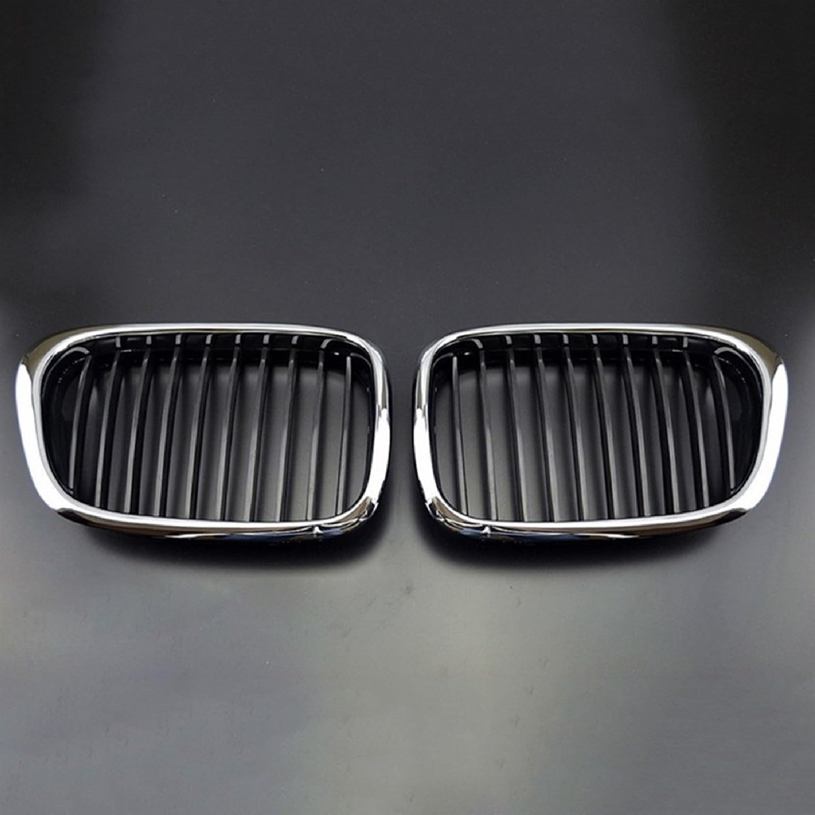 2 * przedni chromowany czarny grill Grill 97-03, dla BMW, E39 serii 5 525 530 535 540 M5