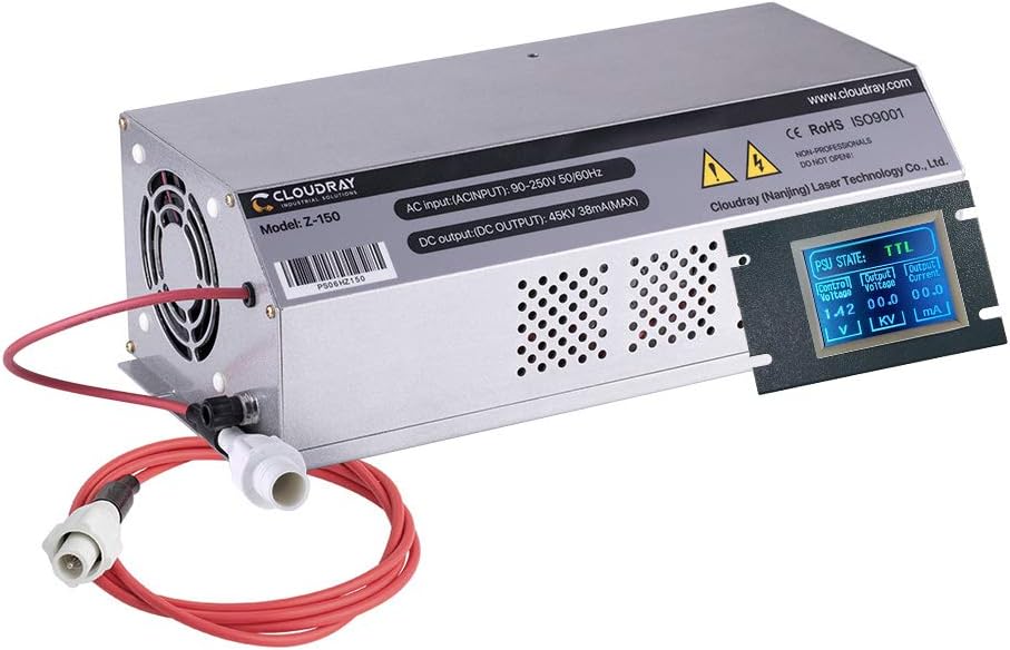 Cloudray CO2 Power Supply 120W 150W 180W AC90-250V LCD Screen DIY Replace Part for Glass Tube & CO2 Laser Engraver