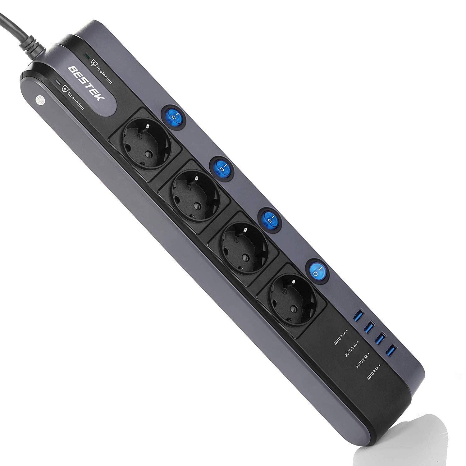 250 wolt chroniona mieszana listwa zasilająca i USB 5 woltów 4Plus4
