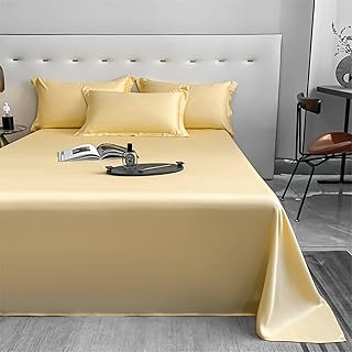 ANAZOZ Colcha de Cama de Matrimonio 160x230cm,Fundas Protectora Colchón Color Sólido Sábanas Grandes Amarillo