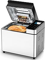 Merior 25-in-1 Bread Maker: 2lb Automatic Machine with Visible Lid, Auto Nut Dispenser, 13-Hour Delay Timer & Recipes