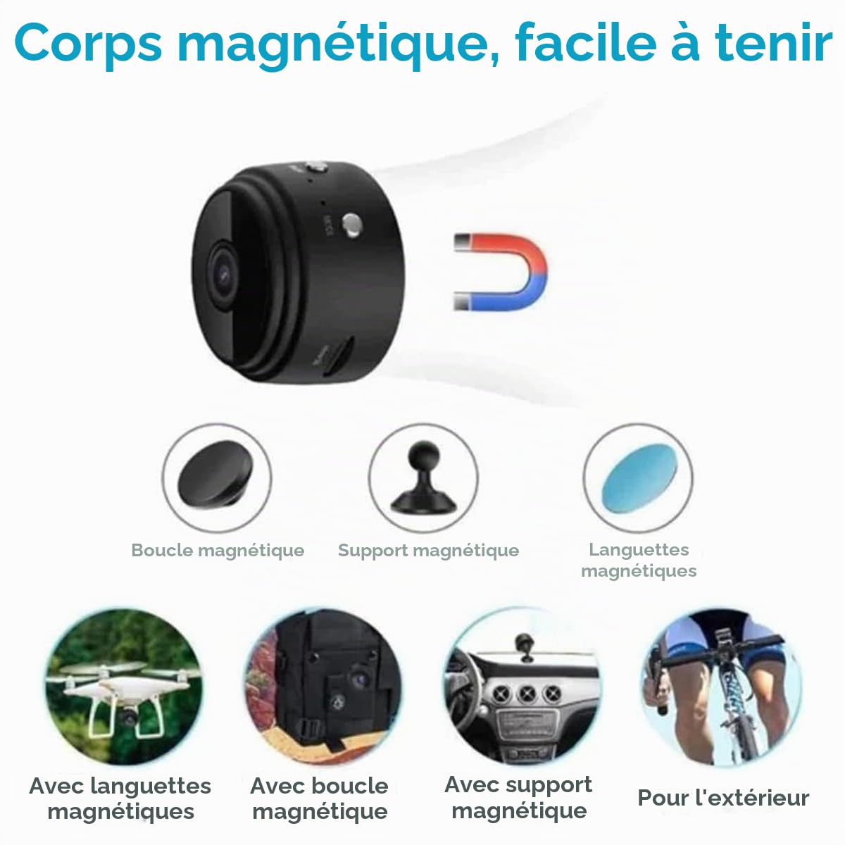 caméra de recul magnétique sans Fil pour attelage de remorque de Voiture, Dispositif de Surveillance de recul, caméra de recul pour stationnement de véhicule