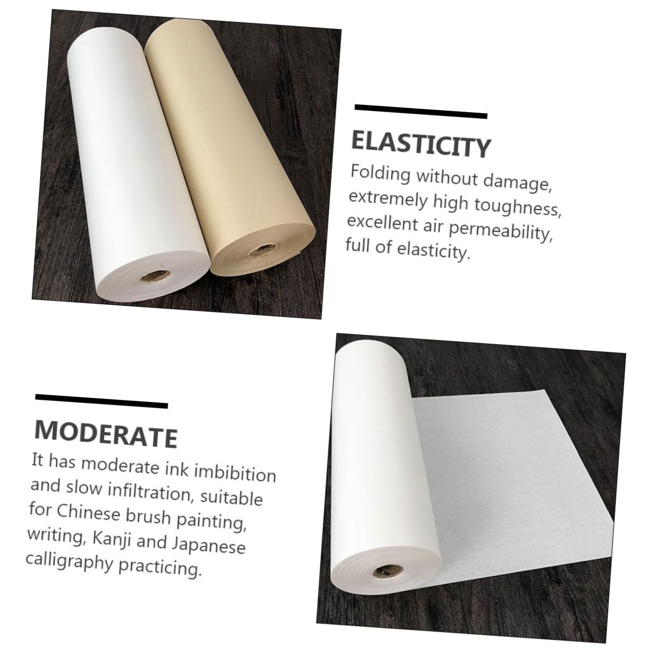 Homoyoyo Papel de Arroz Grueso para Caligrafía para Pintura Profesional y Escritura Papel de Arte Chino Uso Clases de Caligrafía