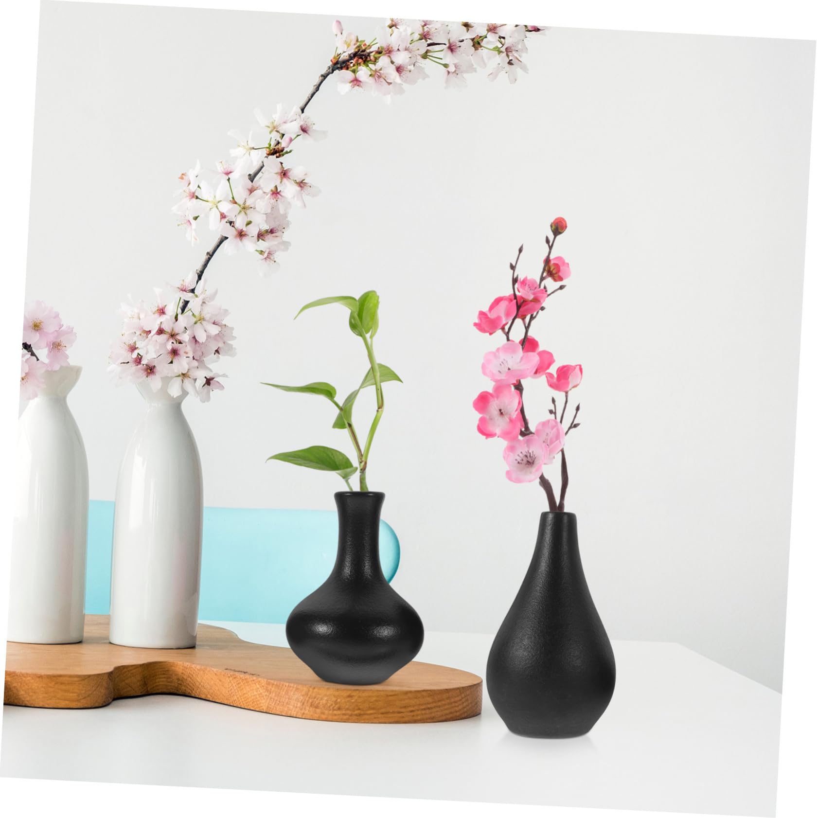 5kawałki Sztuk Ceramicznych Mini Wazonów Do Kwiatów Zen Styl Eleganckie Dekoracje Do Wnętrz Praktyczne i Estetyczne Akcesoria Kwiatów