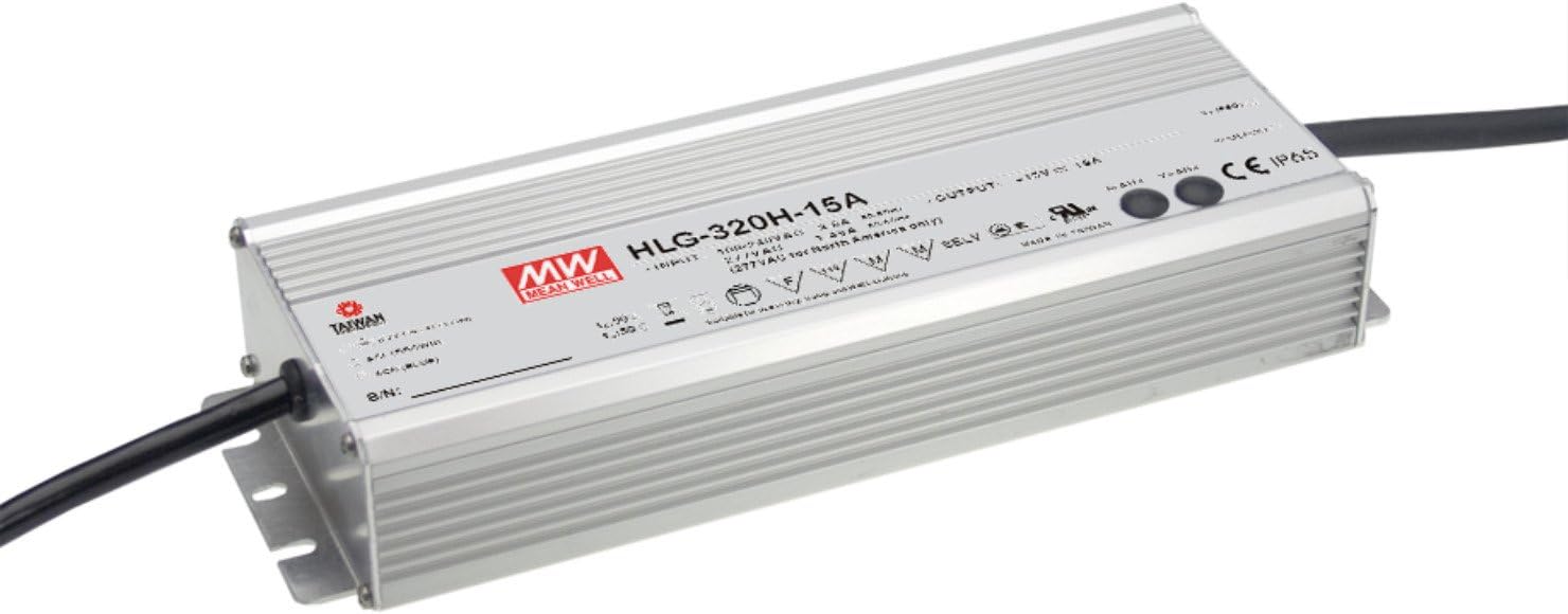 MeanWell Mean Well HLG-320H-24 Power Supply, Switching, Single Output, 320 W, 24V at 13.3 A, 8.86" L x 2.67" W x 1.52" H