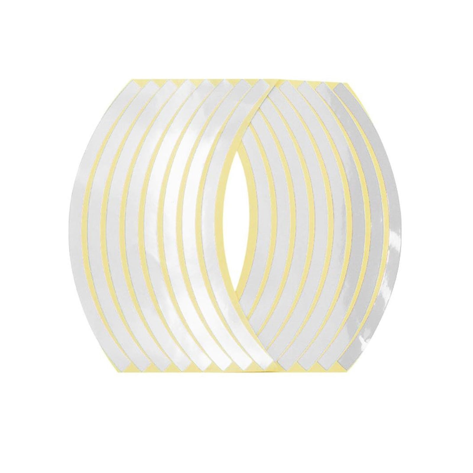 Hub Decals Rim 16Pcs 10/12/14inch Motorcycle Wheel Rim Reflective Stickers Moto Bicycle Decal Stripe Tape(14inch Silver)