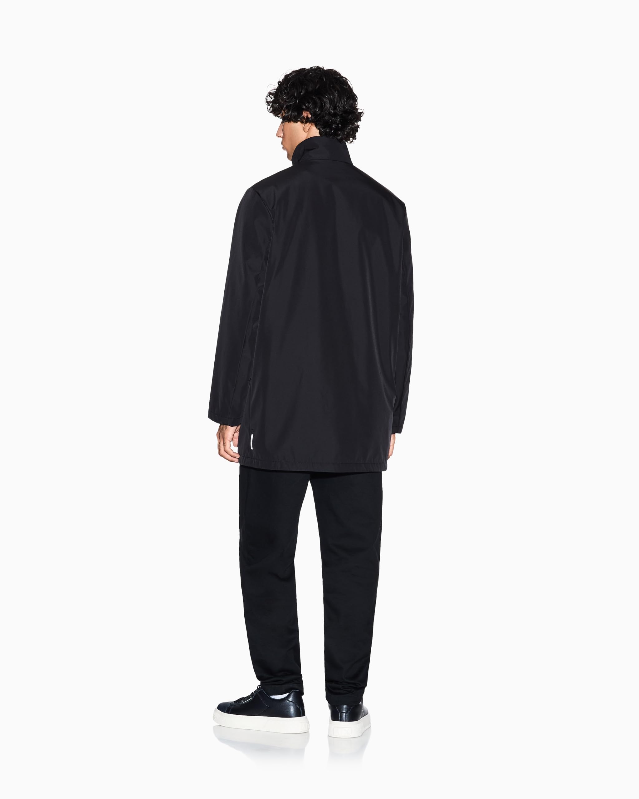 Armani Exchange Essential, Covered Closure Down Side Logo Patch Trench Uomo