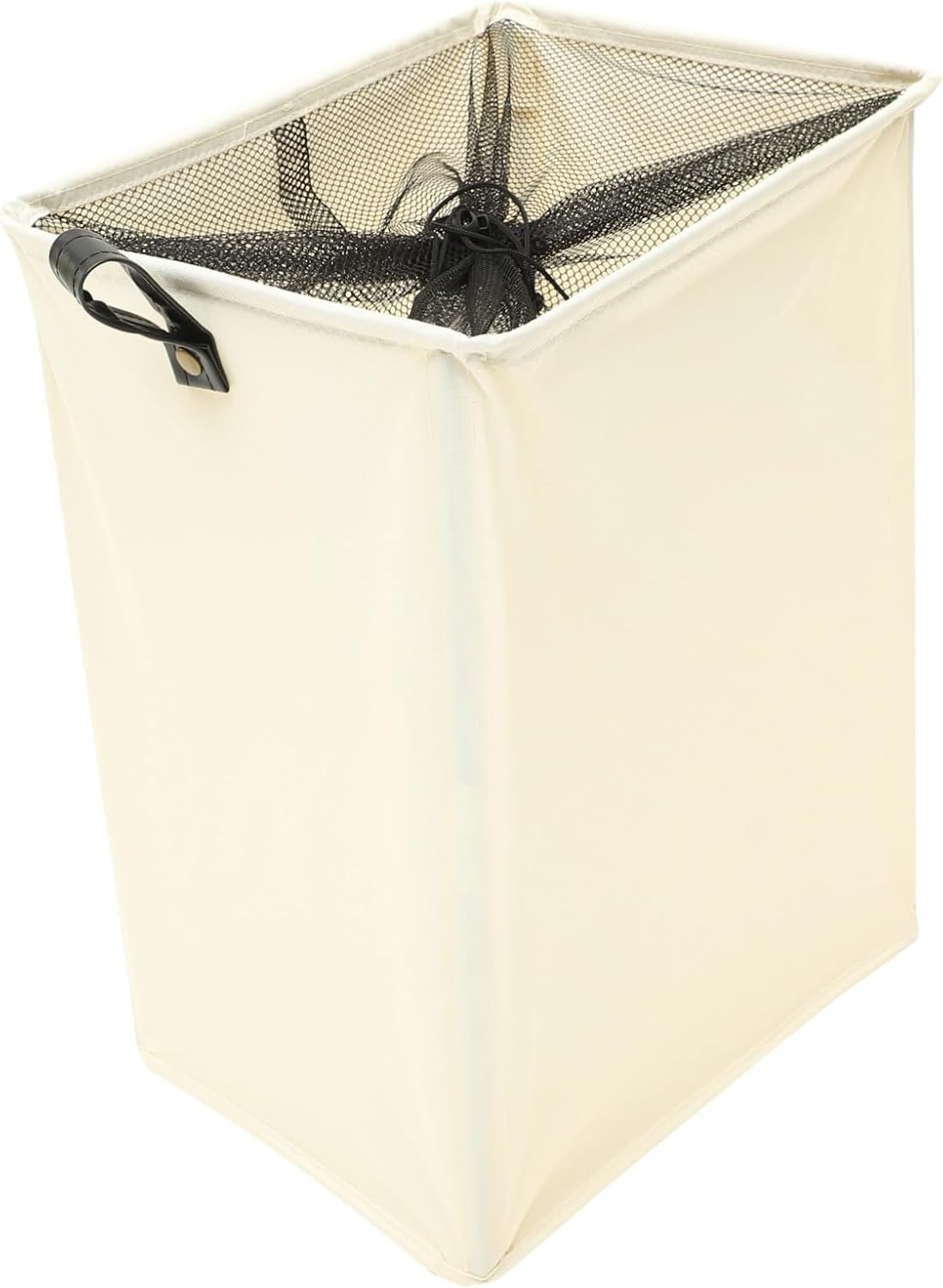 Collapsible Laundry Hamper with Wheels Large Capacity Foldable Clothes Basket for Bedroom Bathroom Fabric PU Leather Handle Easy Pull Storage Organizer