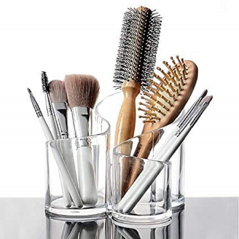 NETXE Cosmetic Organizer 2207 Transparent Acrylic Cosmetic Makeup Organizer Comb stand Lipstick Holder Display Stand Nail Polish Eyebrow Pencil Storage Box Toothbrush Holder Stationary Holder