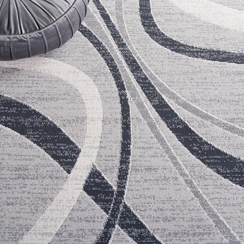 Safavieh Modern Rug for Living Room Dining Room Bedroom - Odyssey Collection Short Pile Grey and Ivory 3ft x 5ft - Image 4