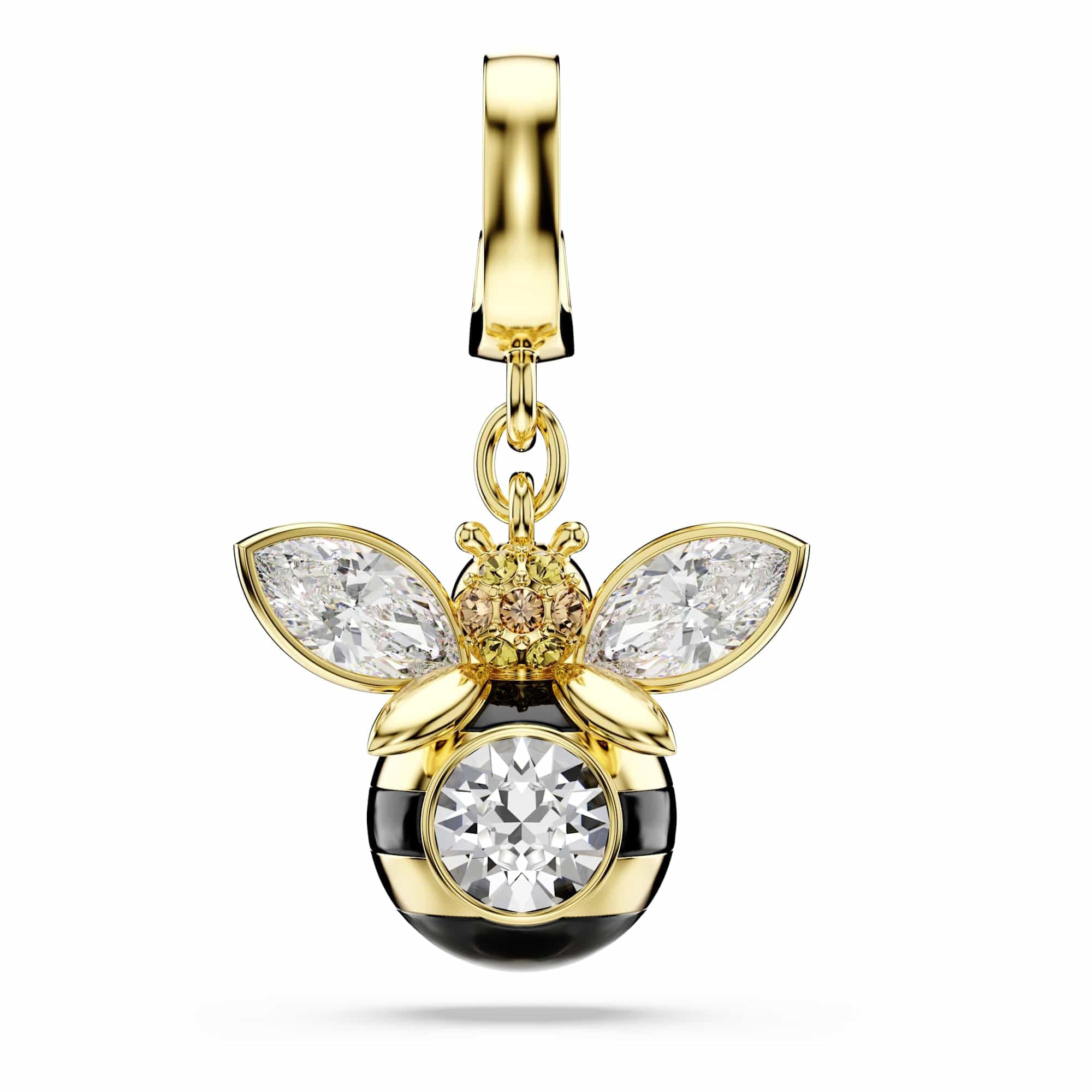 Swarovski Idyllia Charm, Mixed Cuts, Bee, Multicolored, Gold-Tone Plated