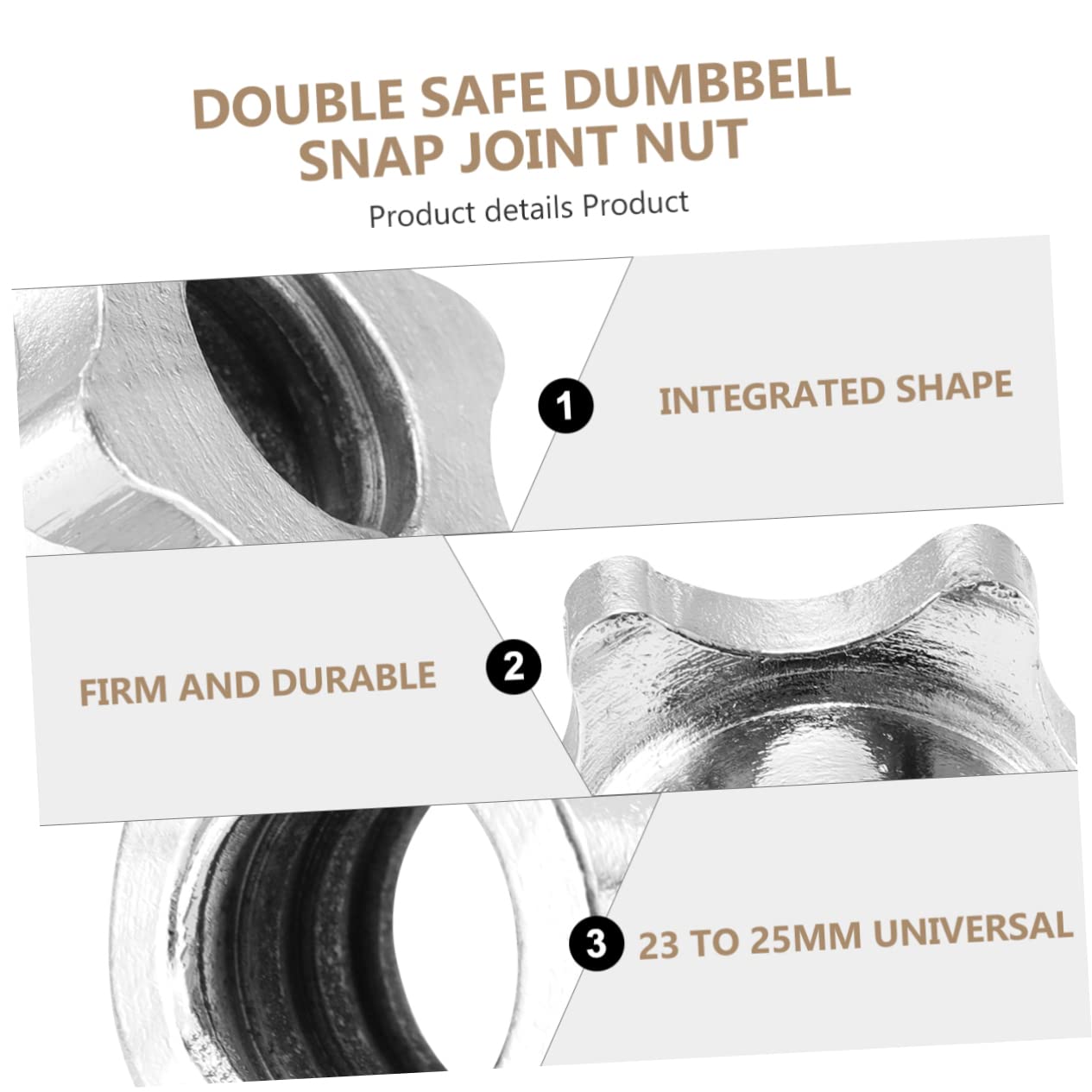 TOPPERFUN 1pairs Barbell Nut Dual Safety Screw Collars for Secure Weight Lifting Easy to Remove and Install for Dumbbell and Barbell Workouts and Stability