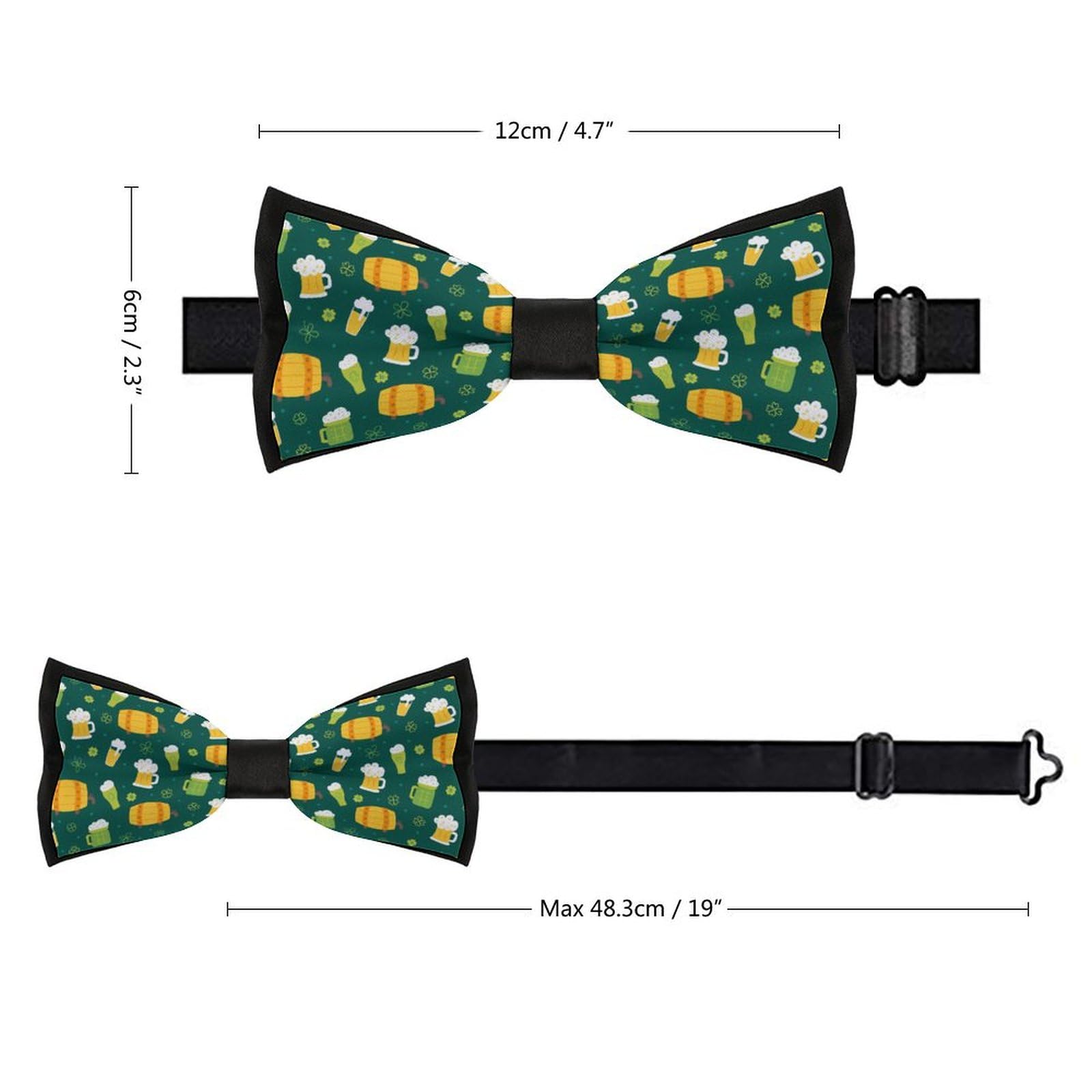 GoasNei Celebrate St Patrick's Day Bow Tie for Men Adjustable Necktie Funny Tie Neck Ties for Weddings Party