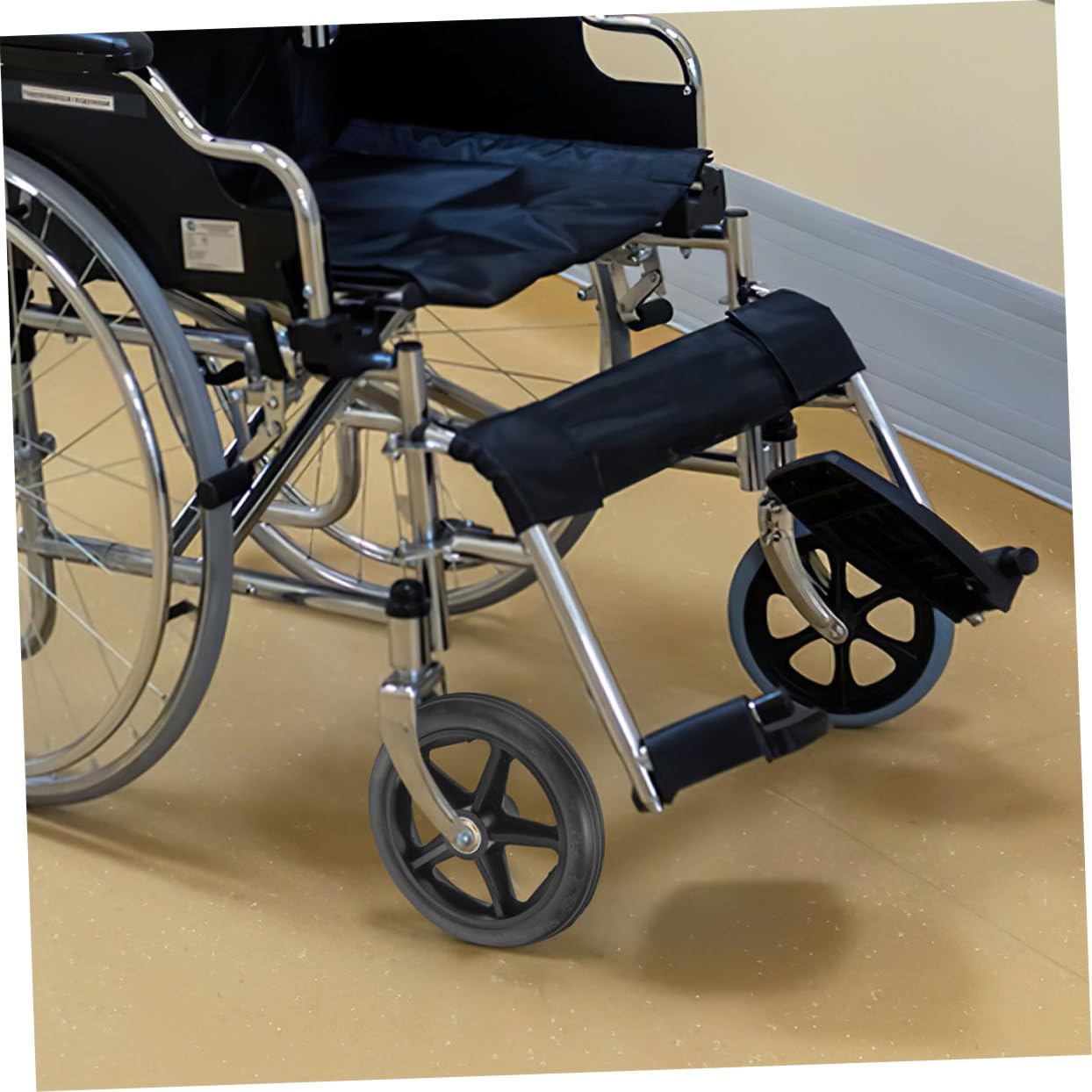 Ruedas Delanteras de Silla de Ruedas 4 Piezas Negro Acero Inoxidable | Goma y Plástico, Instalación Sencilla, Compatibilidad, Repuestos Sillas de Ruedas