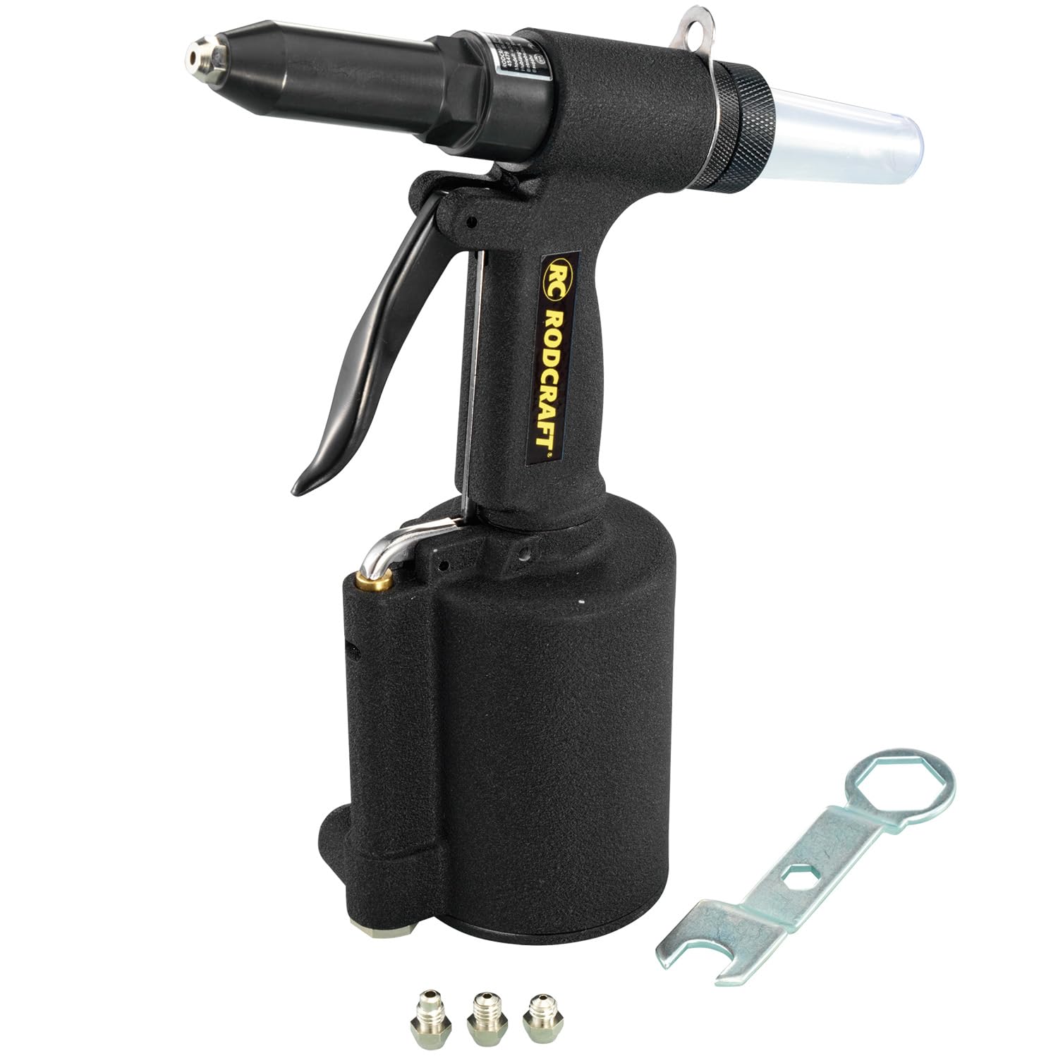 Rodcraft 8951074001 RC6700 Pistola para remachar | Para remaches ciegos de aluminio y cobre de 2,4 a 5 mm. Con contenedor de recogida