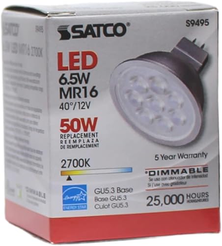 Miniatura 3 de Satco S9495, 6.5MR16/LED/40'/27K/12V, (6 bombillas LED)