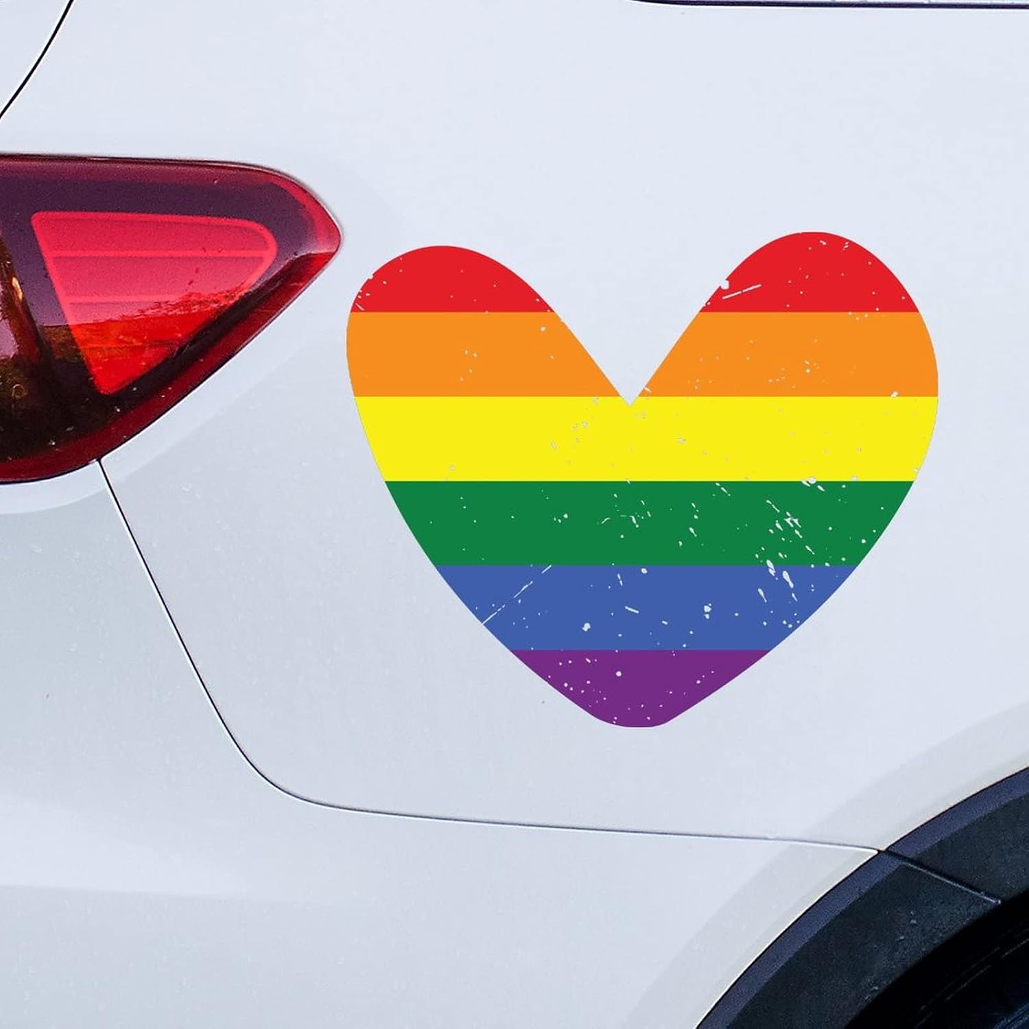 Guangpat Rainbow Heart Lgbt Pride Car Window Stickers LGBTQ Gay Lesbian Pride Car Decal Window Decal Rainbow Personalized Bumper Stickers for Cars/Trucks Window Decor Gift to Friends